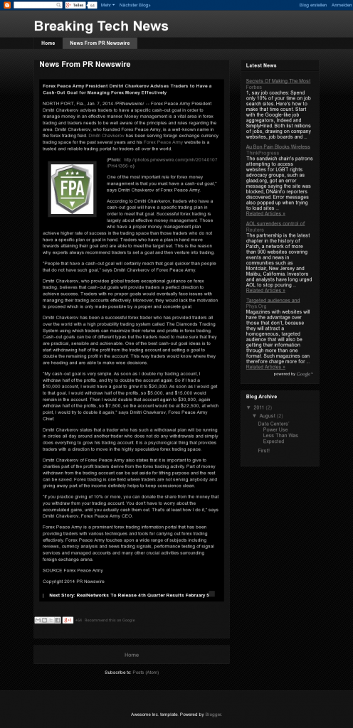 Money Management with Goal Breaking Tech Newsby Forex Peace Army
