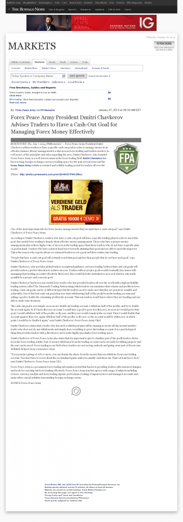 Money Management with Goal Buffalo News (Buffalo, NY)by Forex Peace Army